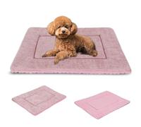 Vejaoo Dog Bed, Dog Crate Pad, Reversible Washable Cushion, Soft Plush Puppy Mat, Memory Foam Mattress for Small Medium Large Dogs and Prevent Catching Mats for Cats XZ016
