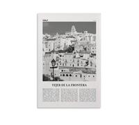 Vejer De La Frontera Print Black And White, Vejer De La Frontera Art, Vejer De La Frontera Poster, Vejer De La Frontera Photo, Décor, Map Canvas Wall