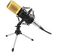 VejiA 3Pcs/Set with Tripod Metal Microphone Condensador with Stand Computer for Pc Laptop Live Broadcast