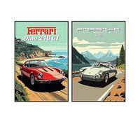 VejiA Car Poster Canvas Wall Art 911 GT Turbo Posters For Men Bedroom Aesthetics Decor (12x18, Unframed 007)