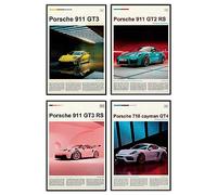VejiA Car Poster Canvas Wall Art 911 GT Turbo Posters For Men Bedroom Aesthetics Decor (12x18, Unframed 04)