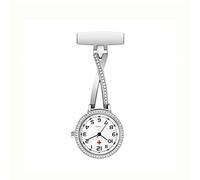 VejiA Clip-on Quartz Brooch Hanging Nurse Pin Watch Fashion Crystal Men Women Full Steel Pocket Watch