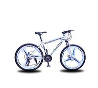 VejiA Mountain Bike Unisex Suspension Mountain Bike, 24 inch 3-Spoke Wheels High-Carbon Steel Frame Bicycle, 21/24/27 Speed ??Double Disc Brake Commuter City,Blue,27 Speed