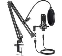 VejiA Professional USB Condenser Microphone Bundle Kit, Mic with Adjustable Scissor Arm Stand Shock Mount