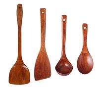 VejiA Spoon Wooden Spoons for Cooking Salad Fork Long Handle Utensils Set Suit Non-stick Pan Kitchen Tool