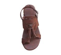 vejtmcc Ancient Greek Sandals, High-Quality Handmade Leather Toe Ring Sexy Sandals Roman Sandals Strappy Sandals Orthosandals Ultralight Beach Flat Sandals, coffee, 7 UK