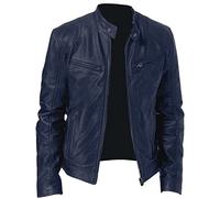 vejtmcc Men's Genuine Leather Jacket Cowhide Motorcycle Retro Sweat Jacket Slim Motorcycle Moto Jacket Real Leather Biker Jacket Made of Real Lambskin Leather Vintage Style Real Motorcycle Jackets for