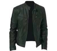 Vejtmcc Men's Genuine Leather Retro Motorcycle Sweat Jacket Real Lambskin Leather Biker Jacket Vintage Style