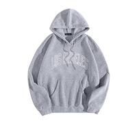 vejtmcc Men's Hoodie Oversize Los Angeles Print Pullover Sweatshirt with Hood Letter Print Long Sleeve Hoodie Hoodie with Drawstring Pocket Casual Hoodie Hoodies, gray, S