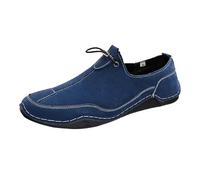 vejtmcc Men's Leather Shoes, Trainers Without Laces, Running Shoes, Non-Slip Casual Shoes, Trainers, Soft Sole, Slip-On Shoes, Breathable Outdoor Shoes, Comfort Shoes, darkblue, 9 UK