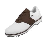 vejtmcc Men's Trainers, PU Leather Walking Shoes, Breathable Formal Classic Sports Shoes, Golf Shoes, Leather Business Golf Boots Without Spikes, Non-Slip Casual Shoes, Training Trainers, brown, 10 UK