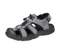 vejtmcc Sandals Men's Leather Beach Hiking Sandals Trekking Sandals Outdoor Shoes Hiking Shoes Men Sports Outdoor Water Fisherman Breathable Closed Sandals Summer Casual Shoes, Z01grey, 9 UK