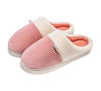 vejtmcc Women's Slippers with Plush Warm Slippers for Winter Hut Shoes Lined with Memory Foam Fluffy Slippers Plush Comfortable Faux Fur Non-Slip Slippers, Red (watermelon red), 8 UK