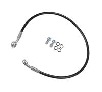 VekAuto 1 Kit Motorcycle Brake Hose Line, 60cm Braided Brake Lines Universal for Motor Bike Silicone Aluminum Black Silver Tone