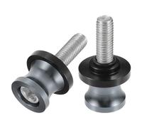 VekAuto 1 Pair Swingarm Spools, 10mm M10x1.5 CNC Swing Arm Spools Sliders Stand Universal for Motorbike Durable Aluminum Alloy Titanium Tone Silver Tone