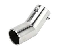 VekAuto 1 Pc Curved Exhaust Tip 1.1" - 2.4" Inlet 2.5" Outlet 7.1" Length Tailpipe Universal Car Bolt on Stainless Steel Silver Tone Rear