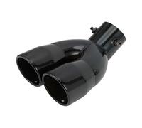 VekAuto 1 Pc Curved Slant Cut Dual Exhaust Tip 2.4" Inlet 6.2" Outlet 8.1" Length Tailpipe Universal Car Bolt on Stainless Steel Titanium Tone Rear