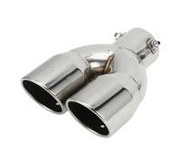 VekAuto 1 Pc Slant Cut Dual Exhaust Tip 2.4" Inlet 6.2" Outlet 8.1" Length Tailpipe Universal Car Bolt on Stainless Steel Silver Tone Rear