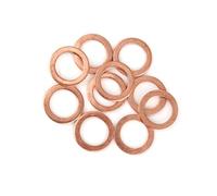 VekAuto 10 Pcs Copper Washer, 14x20x1.5mm Universal for Car Copper Rose Gold Tone