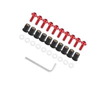 VekAuto 10pcs M5 Motorcycle Windscreen Screw Fairing Windscreen Bolt Red Auto Accessories