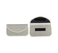 VekAuto 2 Pcs, Faraday Pouch, RFID Signal Blocking Bags Universal for Car Key Keyless Car Starter, Key Fob Protector Oxford Cloth Silvery White