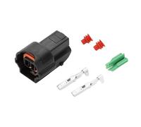 VekAuto 2 Pin Fuel Injector Connector Plug Kit Compatible for Kia K2 K3 K5, Waterproof 2.2 mm Series Plastic Black Female Wire Terminal Connector