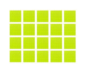VekAuto 20 Pcs Reflective Stickers, Square Shape for Cars Fluorescent Yellow