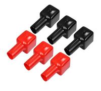 VekAuto 3 Pair Battery Terminal Insulation Covers, 44mm Length 10mm 0.39" Car Battery Post Cap Universal for Motorcycle Truck Marine Durable PVC Red Black