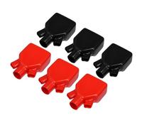 VekAuto 3 Pair Battery Terminal Insulation Covers, 87mm Length 16mm 0.63" Car Battery Post Cap Universal for Motorcycle Truck Marine Durable PVC Red Black