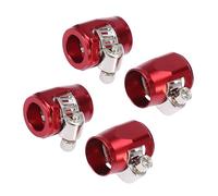 VekAuto 4 Pcs Car Hose Finisher Clamp, AN6 Universal for Car Aluminum Alloy Red