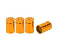 VekAuto 4 Pcs Tire Valve Stem Caps, 11x17MM Car Wheel Valve Cap Universal for Car Bike Motorcycle Anti Crash Aluminum Alloy Gold Tone Tyre Valve Stem Cover Valve Dust Cap Tire Valve Cap