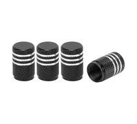 VekAuto 4 Pcs Tire Valve Stem Caps, 17x11MM Car Wheel Valve Cap Universal for Car Bike Motorcycle Anti Crash Aluminum Alloy Black Tyre Valve Stem Cover Valve Dust Cap Tire Valve Cap