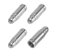 VekAuto 4 Pcs Tire Valve Stem Caps, 32x10MM Car Wheel Valve Cap Universal for Car Bike Motorcycle Anti Crash Aluminum Alloy Grey Tyre Valve Stem Cover Valve Dust Cap Tire Valve Cap