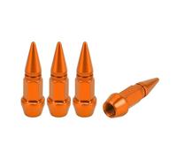 VekAuto 4 Pcs Tire Valve Stem Caps, 45x14MM Car Wheel Valve Cap Universal for Car Bike Motorcycle Anti Crash Aluminum Alloy Orange Tyre Valve Stem Cover Valve Dust Cap Tire Valve Cap