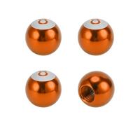 VekAuto 4 Pcs Universal Car, Motorcycle, Bicycle, Truck, RV Tire Valve Stem Caps, Aluminum Alloy Orange Red 17x17.8MM