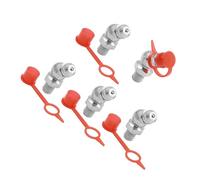 VekAuto 5 Kits Grease Nipple, M6 Universal for Motor Bike Zinc Plated Iron Rubber Silver Tone Red