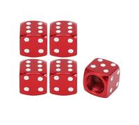 VekAuto 5 Pcs Tire Valve Stem Caps, 12x12MM Car Wheel Valve Cap Universal for Car Bike Motorcycle Anti Crash Aluminum Alloy Red Tyre Valve Stem Cover Valve Dust Cap Tire Valve Cap