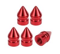 VekAuto 5 Pcs Tire Valve Stem Caps, 22x12MM Car Wheel Valve Cap Universal for Car Bike Motorcycle Anti Crash Aluminum Alloy Red Tyre Valve Stem Cover Valve Dust Cap Tire Valve Cap