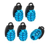 VekAuto 5 Pcs Tire Valve Stem Caps, 35x16MM Car Wheel Valve Cap Universal for Car Bike Motorcycle Anti Crash Aluminum Alloy Sky Blue Tyre Valve Stem Cover Valve Dust Cap Tire Valve Cap