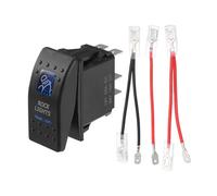 VekAuto 5 Pin Rock Lights Rocker Switch Toggle Kit, 20A/12V 10A/24V SPST on Off Universal for Automotive Cars Waterproof ABS Blue Interior LED with Wires