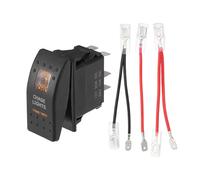 VekAuto 5 Pin UTV Chase Lights Rocker Switch SPST Kit, 20A/12V 10A/24V SPST on Off Universal for Automotive Cars Waterproof ABS Orange Interior LED with Wires