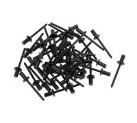 VekAuto 50 Pcs Dome Head Closed Sealing Rivets 4.8mm Grip Diameter 12mm Grip Length 9.5mm Flange Diameter Aluminum Alloy Iron Black