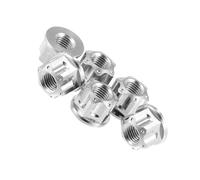 VekAuto 6 Pcs Rear Wheel Sprocket Flange Nut, M10 Pitch 1.25mm Universal for Motor Bike Titanium Alloy Silver Tone