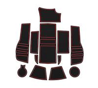 VekAuto Car Non-Slip Mat for Peugeot 2008 2020 Door Groove Gate Pad Non-Slip PVC Door Cup Arm Box Storage Mat Pad Red 12 Pcs