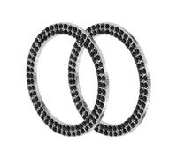 VekAuto Car Push Start Button Cover, Crystal Rhinestone Cover Universal for Car Stylish Zinc Alloy 3.8cm Black