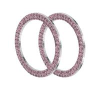 VekAuto Car Push Start Button Cover, Crystal Rhinestone Cover Universal for Car Stylish Zinc Alloy 3.8cm Pink