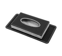 VekAuto Car Tissue Holder Non-Slip Mats Car Tissue Box Organizer Inlaid with Diamonds PU Rhinestones 7.87"x4.65"x1.57" Black 1 Set