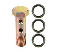 VekAuto Double Banjo Bolt Kit, M12x1.5 Length 45mm Metric Thread Turbo Brake Line Fitting Adapter Universal for Auto Durable Metal Bronze Tone W/Washers