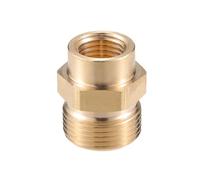 VekAuto Pressure Washer Connector, M14x1.5 to 22mm M22x1.5 Male and Female Adapter Brass Screw Hose Connector Universal for Pressure Washer Brass Copper Tone