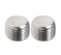 VekAuto Stainless Steel Pipe Fittings 1/2"NPT Hexagon Socket Plug with External Thread 0.59" Length 2 Pcs
